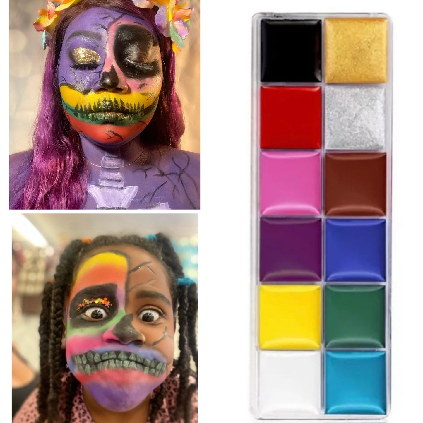 12 Colors Paint Body Makeup Halloween Face Body Art Pigment Painting Kit