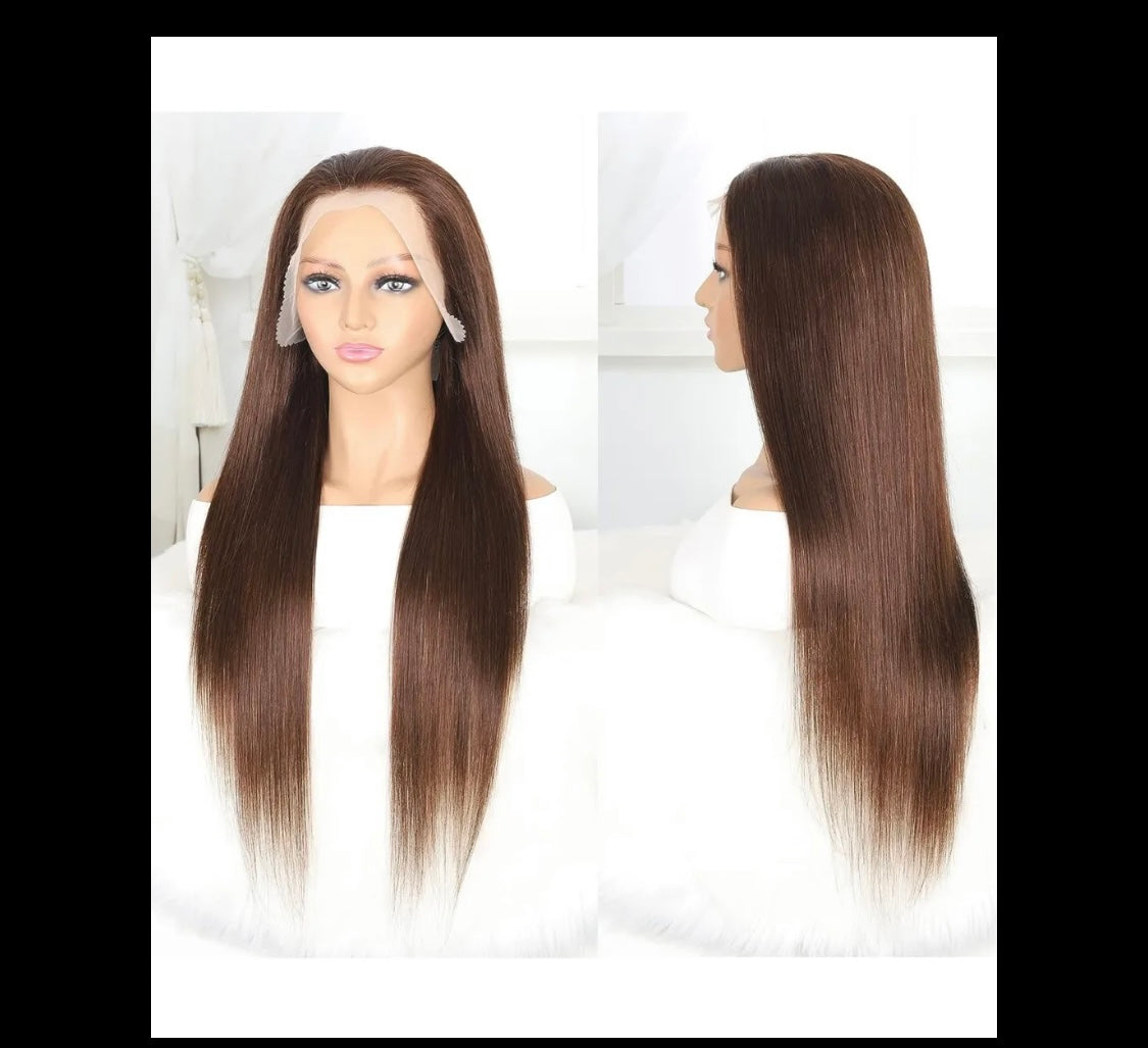 Brown human hair lace wig