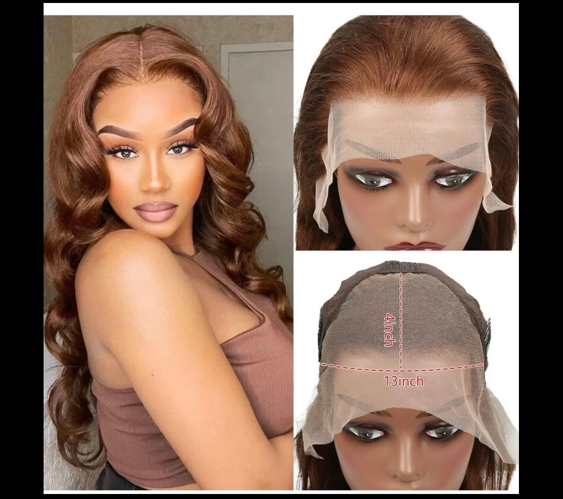 Brown human hair lace wig